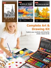 Soucolor Art Supplies, 192-Pack Deluxe Art Set Drawing Painting Supplies Kit wit