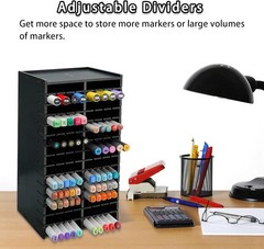 Art marker storage black rack holds 120 markers