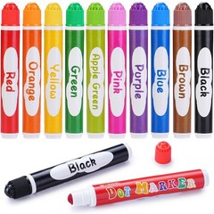 WOSWEL Dot Markers 10 Colors Washable Dot Paint Markers for Toddlers Kids Presch