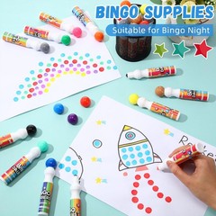 48 Pcs Bingo Dauber Markers Bulk, 0.5 oz, Assorted Colors Set of Dot Markers …