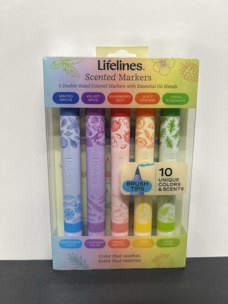 Lifelines Scented Markers 5 Double-Sided Colored Markers 10 Scents And Colors…