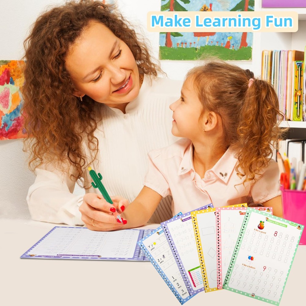 5 Books Large Handwriting Practice Kids Grooved Writing Book Magic Copybooks