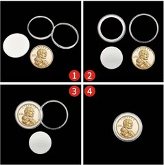 100PCS 30mm Silver Gold Coin Cases Capsules Holder Clear Plastic Round Storage
