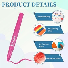 6 Pcs Tempera Paint Sticks, Long Paint Markers, Rose Red