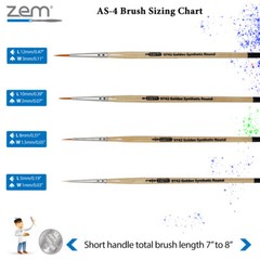 AS-4 Student Golden Synthetics Detail Brush Set 4 pcs