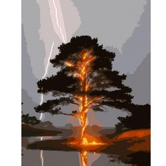 CSZPPQAF Paint by Numbers Kit for Adults Beginner, Tree Lightning PB342-1