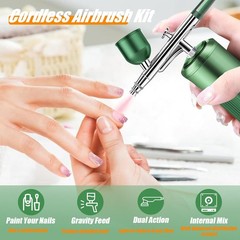 Airbrush Kit Dual Action with Compressor, 40PSI Cordless Airbrush Gun Set, Au…