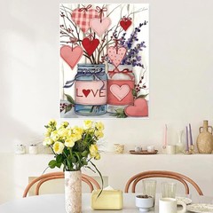 askkqtx Valentine’s Day Paint by Numbers Kit for Adults, DIY Love Paint by Numbe