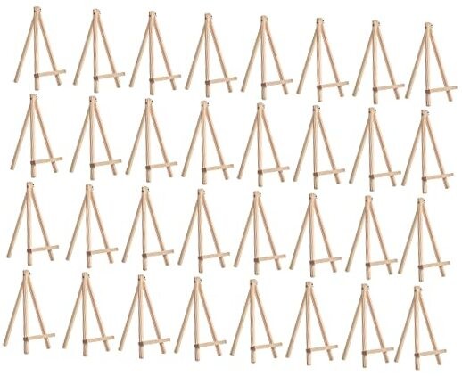 48 Pcs Mini Wood Easel Canvas Stand Bulk for Painting 8 Inch Wood Color