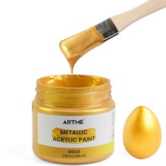 Acrylic Paint Metallic Gold, 100ml Gold Leaf Paint for Art Painting, Hand-crafts