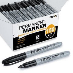 Ezzgol Permanent Markers Bulk, 150 Pack Fine Tip 1 Count (Pack of 150), Black