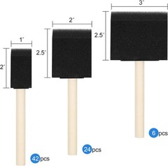 72 Pcs Foam Paint Brushes, Wood Handle Sponge Brushes for Staining, Varnishes…
