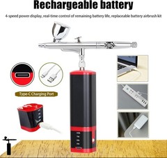 Versatile Cordless Airbrush Set with Strong Pressure and Complete Accessory Pack