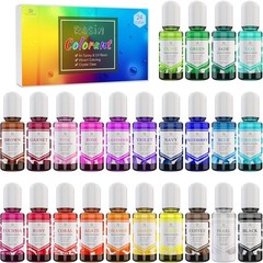 24 Color Epoxy Pigment – Crystal 0.35 Fl Oz (Pack of 24), Transparent