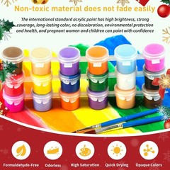 Christmas Snowman Paint by Numbers Kit – 16×20 DIY Acrylic Art for Adults