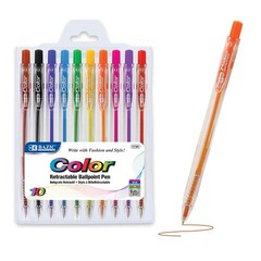 BAZIC 10 Retractable Color Pen,Other Office Pens & Pencils