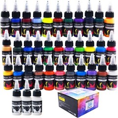 33 Vibrant Colors Airbrush Paint Set 36 Bottles of Acrylic Paint for Models C…