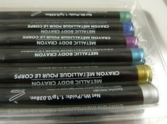 Metallic Body Crayons 6 Colors silver gold blue pink green teal Claire’s