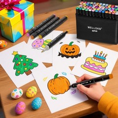 Alcohol Based Marker with Case, 80 Colors Dual Brush Tip Permanent Art Marker…