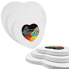 Heart Canvases for Painting – 8, 10, 12 in (2 of Each) – 100% Cotton 10 Oz Tr…