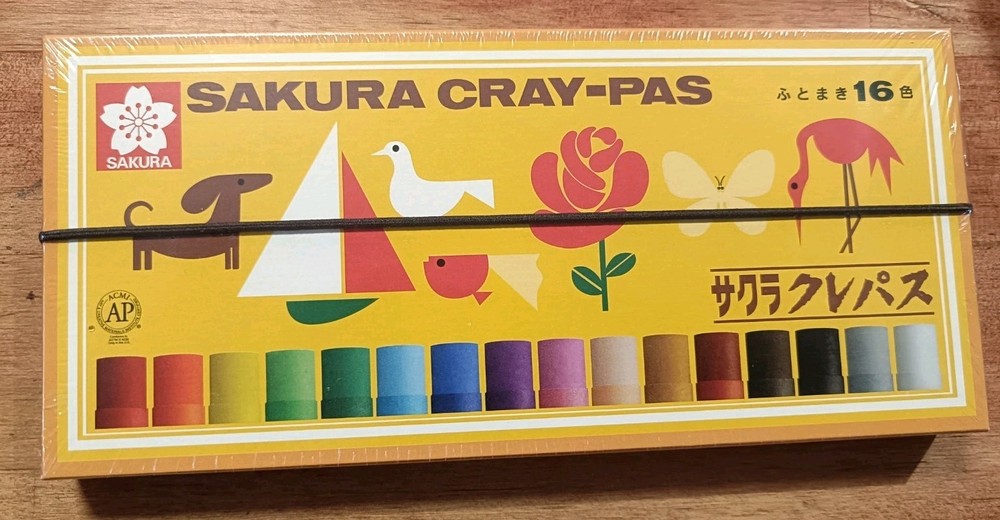 Sakura CRAY-PAS 16 Colors LP16R Thick Oil Pastels New Made in Japan Sealed