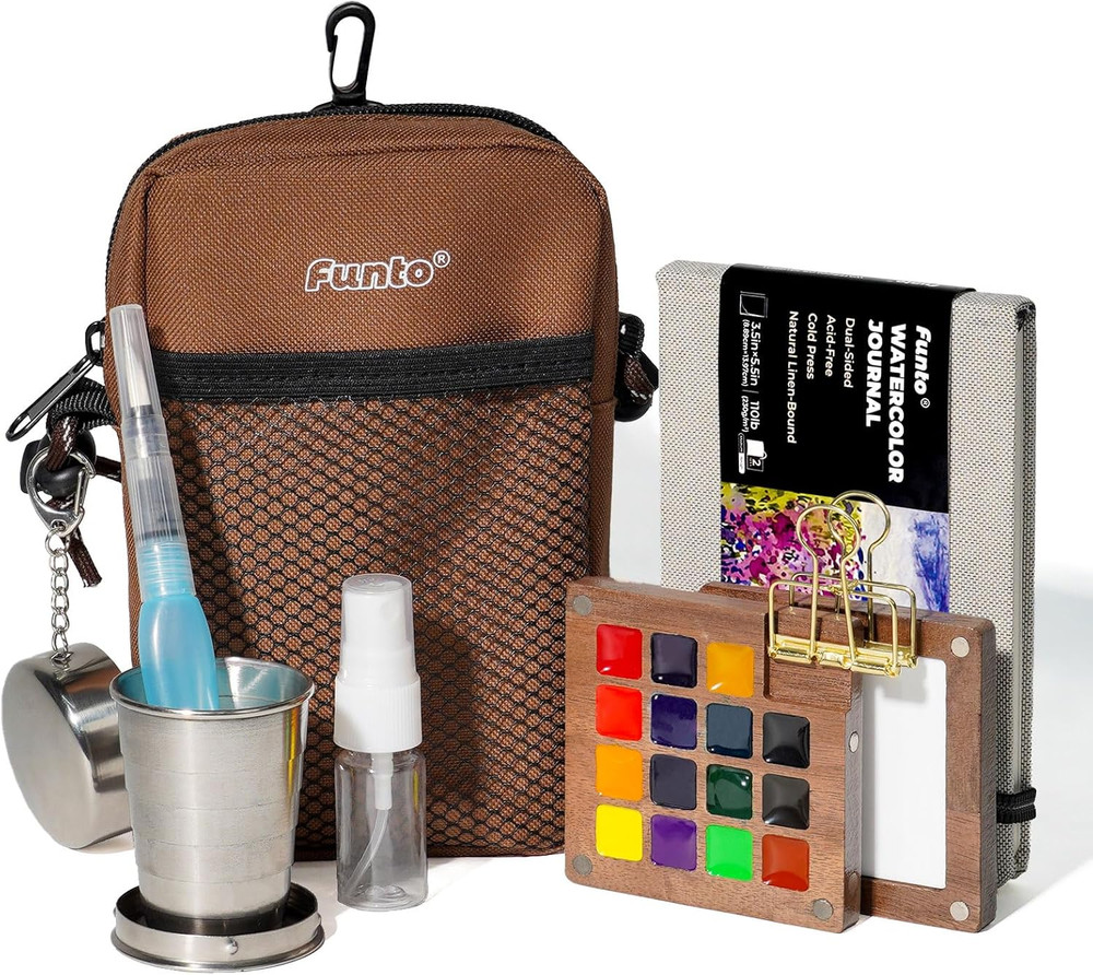 Premium Mini Watercolor Paint Set with Travel Accessories for Art Enthusiasts