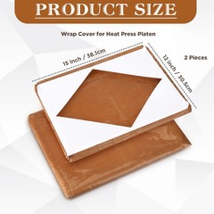 Treela 2 Pcs 12 x 15 Inch Heat Press Platen Wrap Cover Heat Resistant Reusabl…