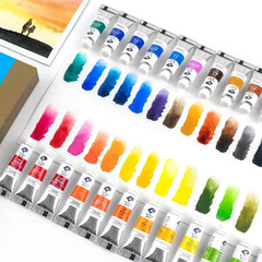 Watercolor Paint, 24 Vibrant Colors Highly Pigmented, 5Ml Each Tube, Perfect for