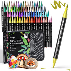 NEW OPENED 72 colors Acrylic Paint Marker Dual Tip – Brush and Fine Tip