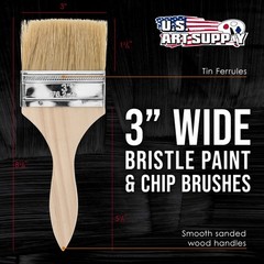 US Art Supply 3″ Chip Brushes Paint Glue Adhesives Touchups 3 Inch Lot of 12