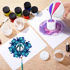 7 PCS Paint Pouring Supplies Multi Channel Split Cups Acrylic Fluid Art White