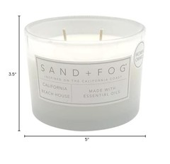 Sand + Fog Scented Candle – California Beach House – Additional 12 oz, Gray