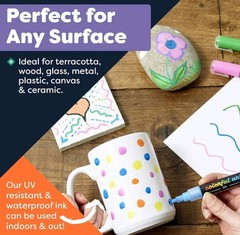 Colourful Art Co 12 Acrylic Paint Markers Reversible Tips Waterbased…