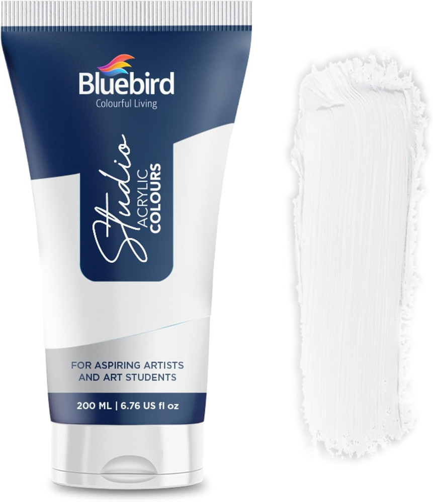 Studio Acrylic Paint Tube – White 6.42 Fl Oz / 190ML – Non Toxic, Rich Pigments
