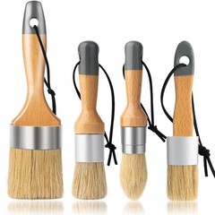Chalk and Wax Paint Brush Furniture Set of 4, Small Round and Large Oval Brus…