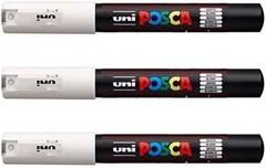 Uni-Ball PC-1M Paint Markers Pack of 3 Fine Tip Multicolor Non-Toxic