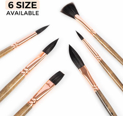Sable Watercolor Brushes – 6Pcs Professional Paint Brushes for Artist round Tip,