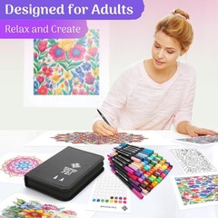 ZENO 72 Dual Tip Markers Set-C with Case – No-Bleed Art Markers for Adults –