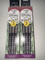 6PC Speedball Calligraphy Brush Pens + Acrylic Stand Hand Lettering XS S M NEW