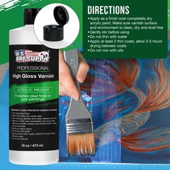 U.S. Art Supply Professional Gloss Varnish – 16 Ounce