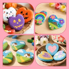 15 Heart-Shaped Natural Rocks for Painting – DIY Craft Decoration Stones