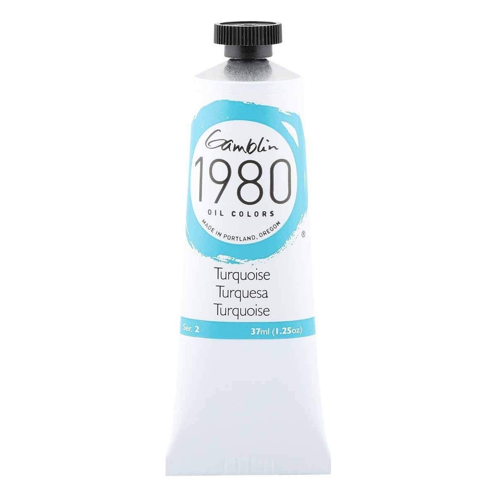 Gamblin 1980 Oil Paint 1.25 Fl Oz Turquoise Brand New Art Supplies
