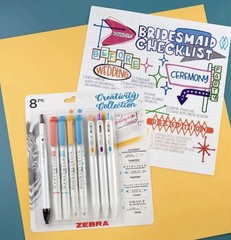 Zebra Creativity Collection 8 Pack – Dual Tip Highlighters, Gel Pens & Clickart