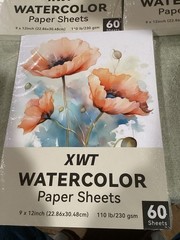 180 Sheets XWT Watercolor Paper 9×12” 110lb/230gsm Cold Pressed Acid Free