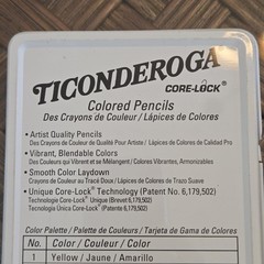 Dixon Ticonderoga Core Lock Artist Quality Colored Pencils Tin Box of 12