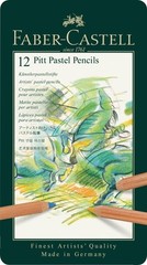 Faber Castell Pitt Pastel Pencils 12 Count Assorted Colors in Metal Tin