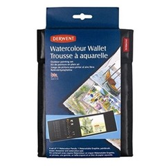 Derwent Watercolor Pencil Art Kit: Leather case with brush and paper
