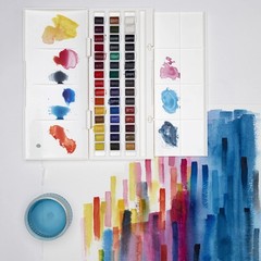 Winsor & Newton Cotman 1 Count (Pack of 1), Yellow, Green, Blue, Red, Purple