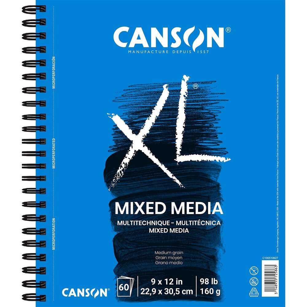 XL Series Mixed Media Pad, Side Wire, 9×12 inches, 60 Sheets – Heavyweight Ar…