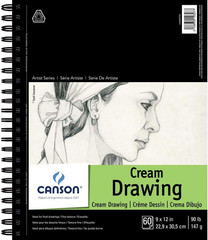 Canson Artist Series Cream Drawing Pad, 9″ X 12″, 90 Lb. (147Gsm), Side Wire, 60